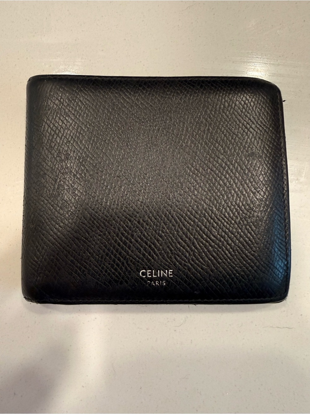 Celine Black Textured Leather Bifold Wallet